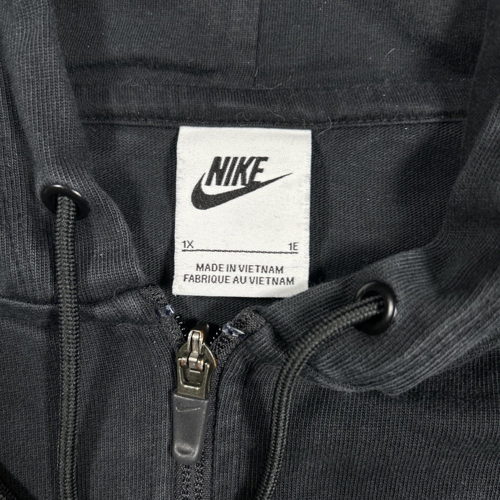 Nike Full Zip Black Hoodie Women's 1X Cropped Boxy Fit Oversized‎ Casual - Picture 3 of 7